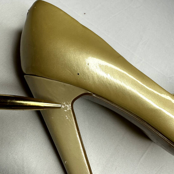 JESSICA SIMPSON HEELS GOLD PUMP SHOES SIZE 6.5 - Picture 13 of 13